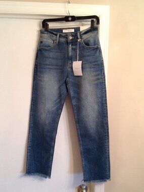 NWT KanCan Women's SADIE Distressed Grunge Frayed End Blue Jeans Size 7 27 NWT
